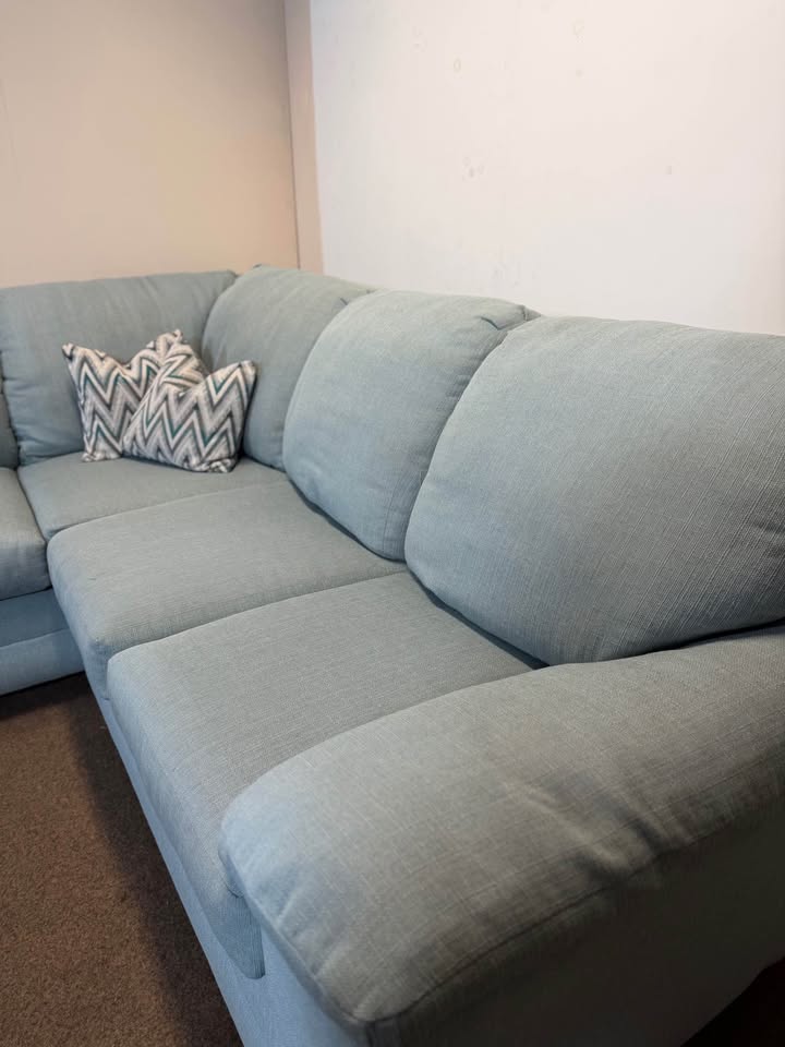 Large Teal Blue Corner Sofa