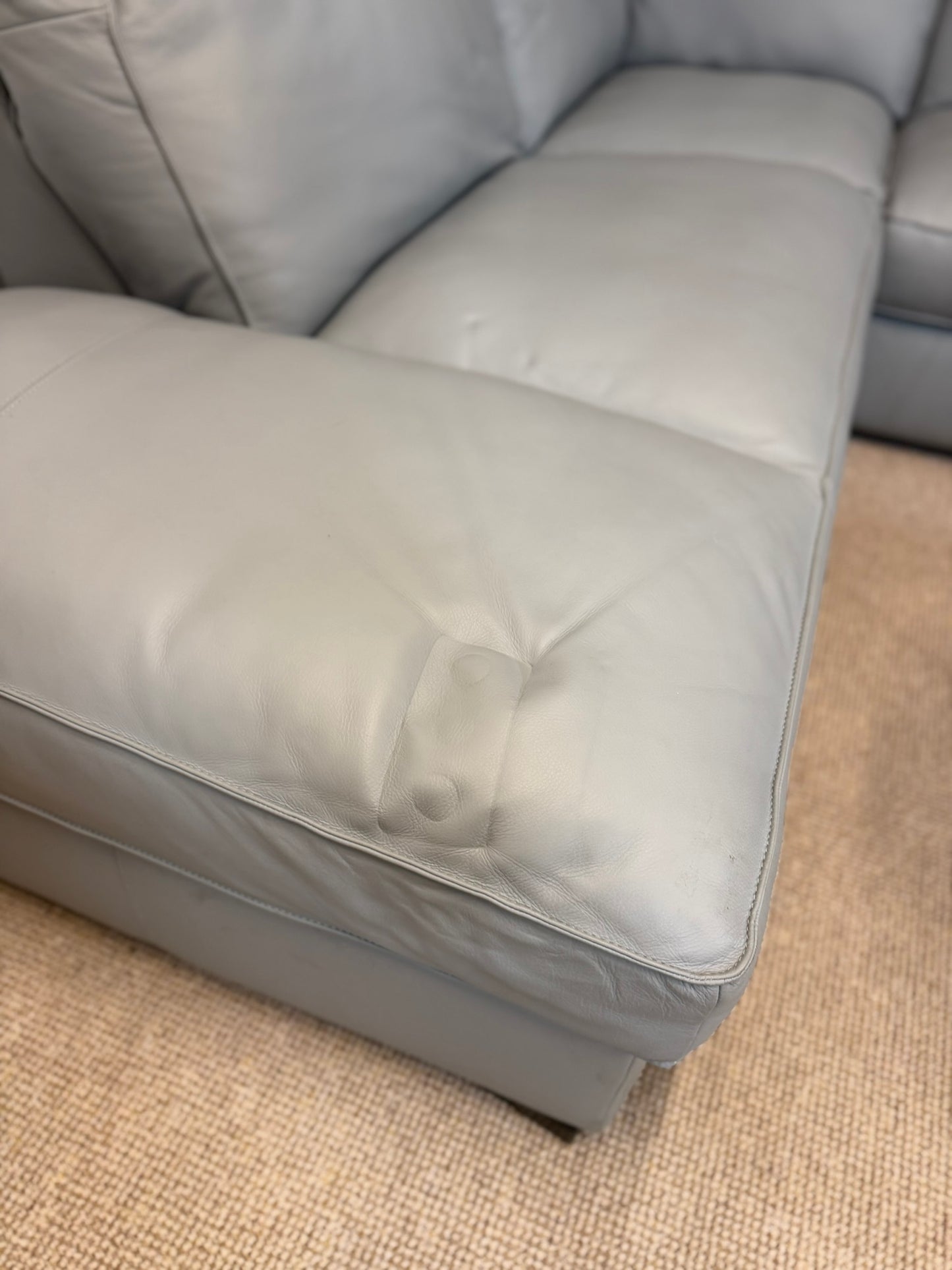 Grey Faux Leather Corner Sofa