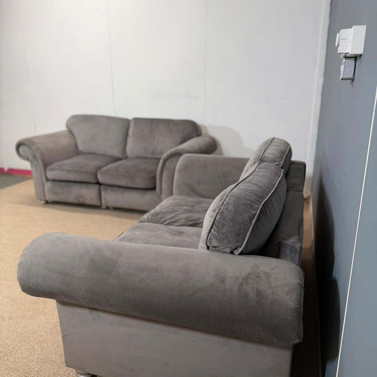 X2 Soft Grey Two-Seater Sofa Set