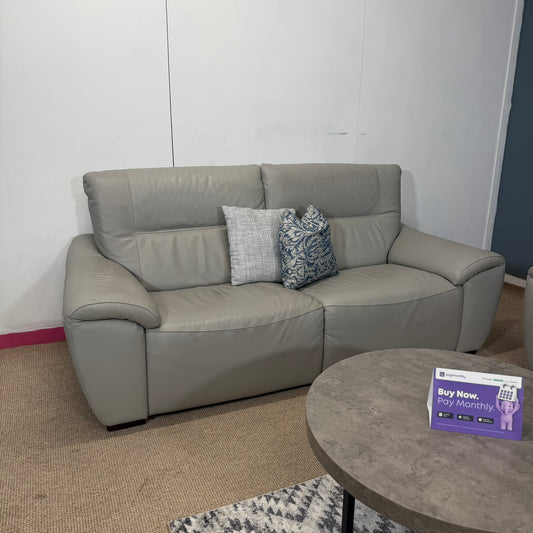 egoitaliano Geunine Grey Italian Leather Sofa Set