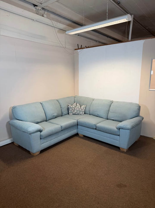 Large Teal Blue Corner Sofa
