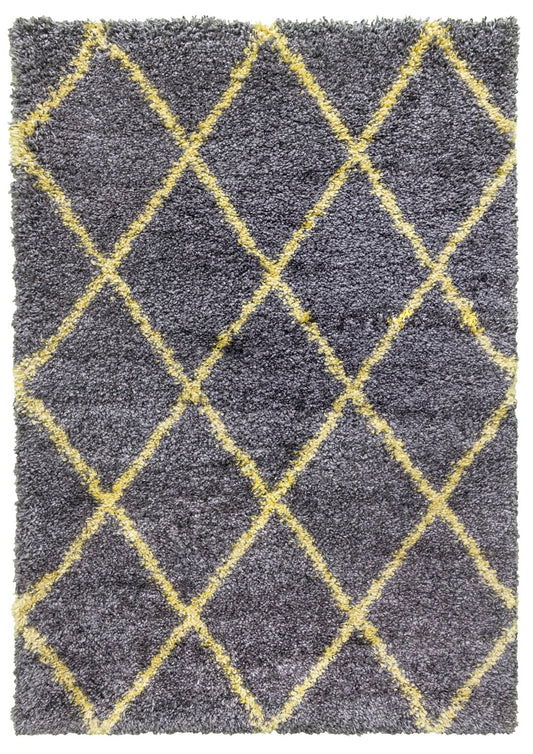 Fantasy Trellis - Dark Grey / Yellow