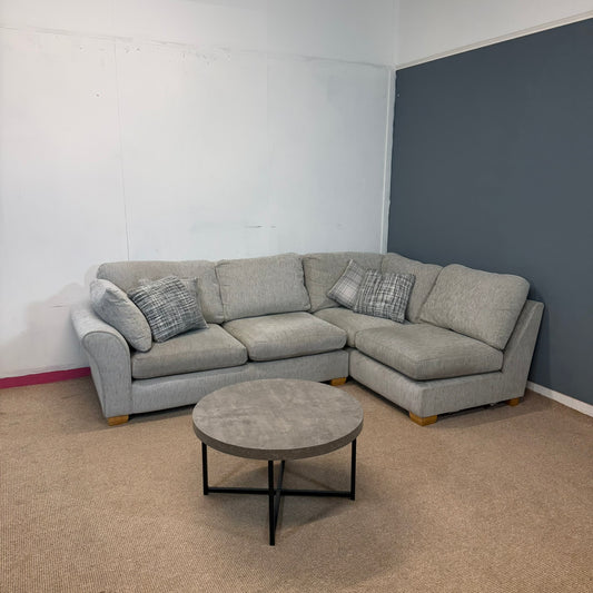 Grey Soft Fabric Corner Sofa