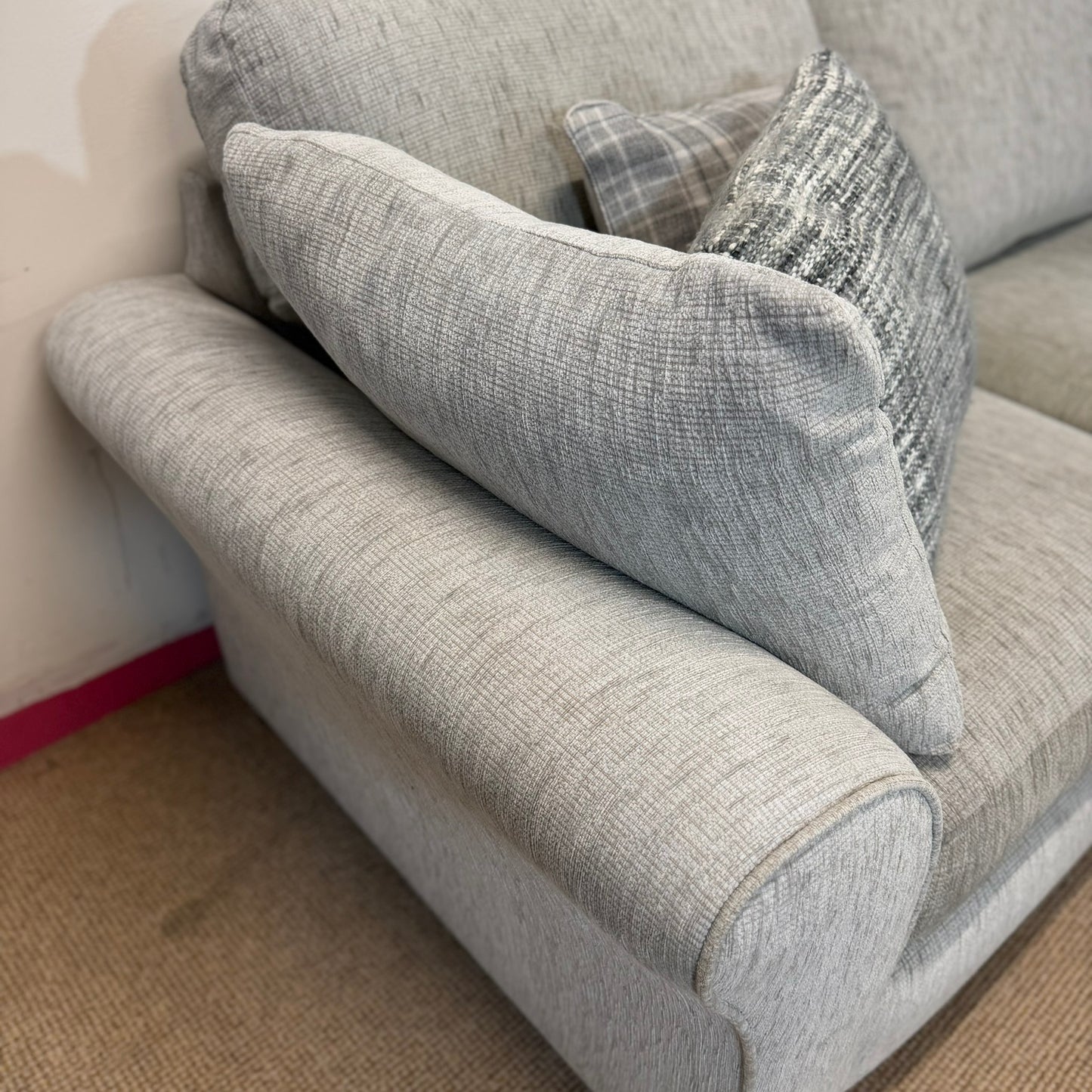Grey Soft Fabric Corner Sofa