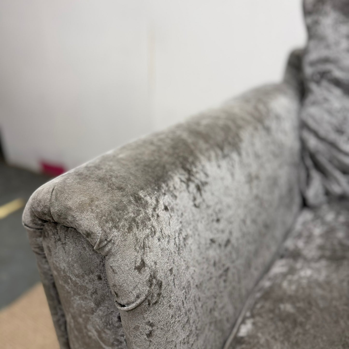 Crushed Velvet Corner | Two-Seater & Footstool Set