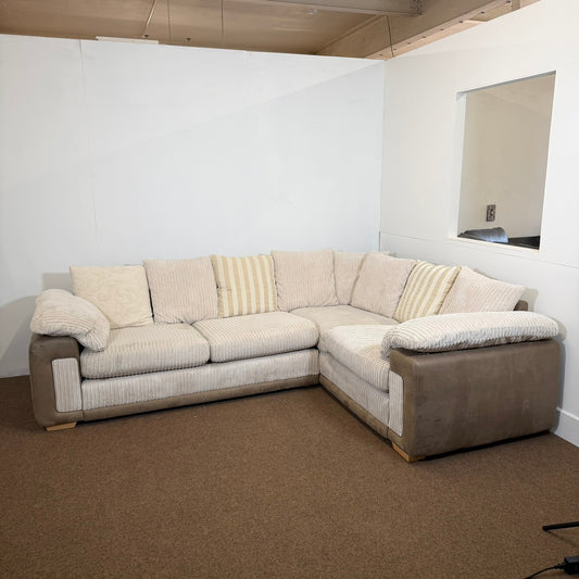 Cream Cordory Corner Sofa