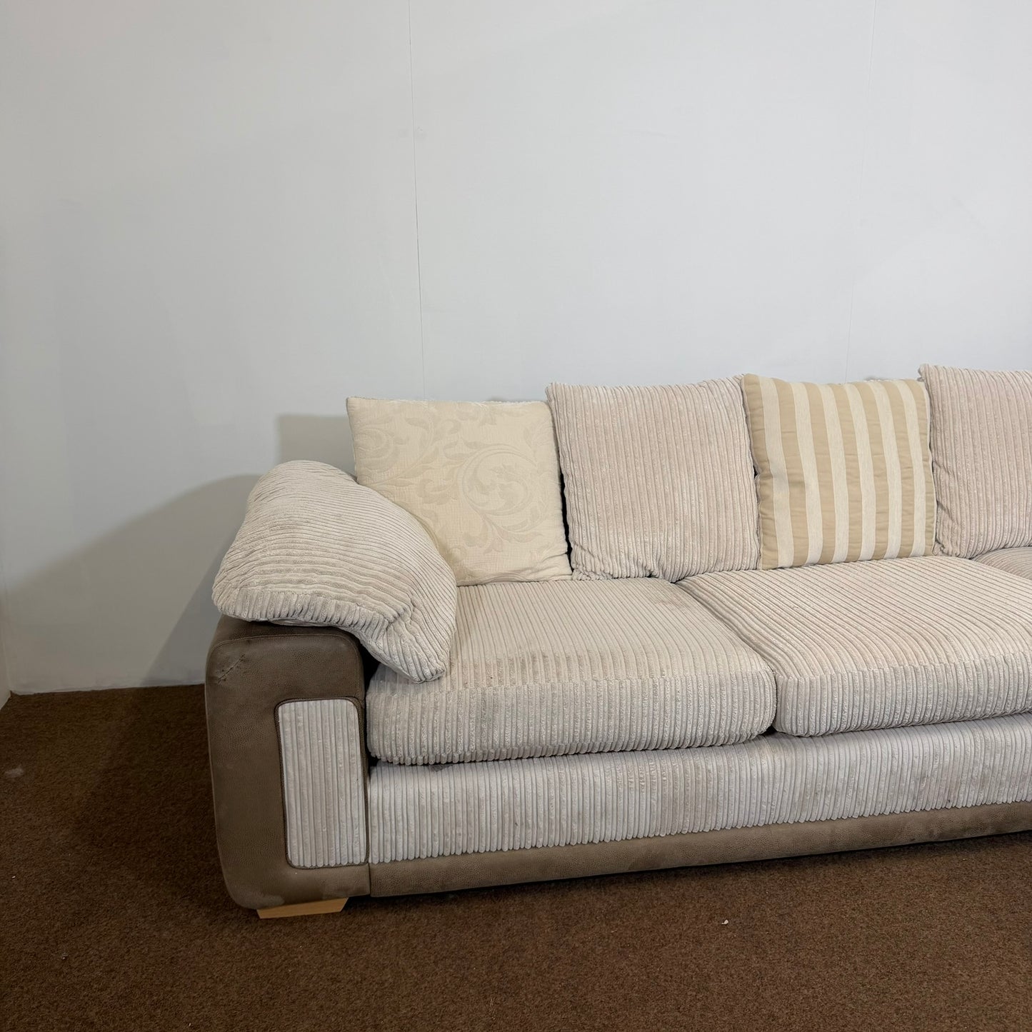 Cream Cordory Corner Sofa