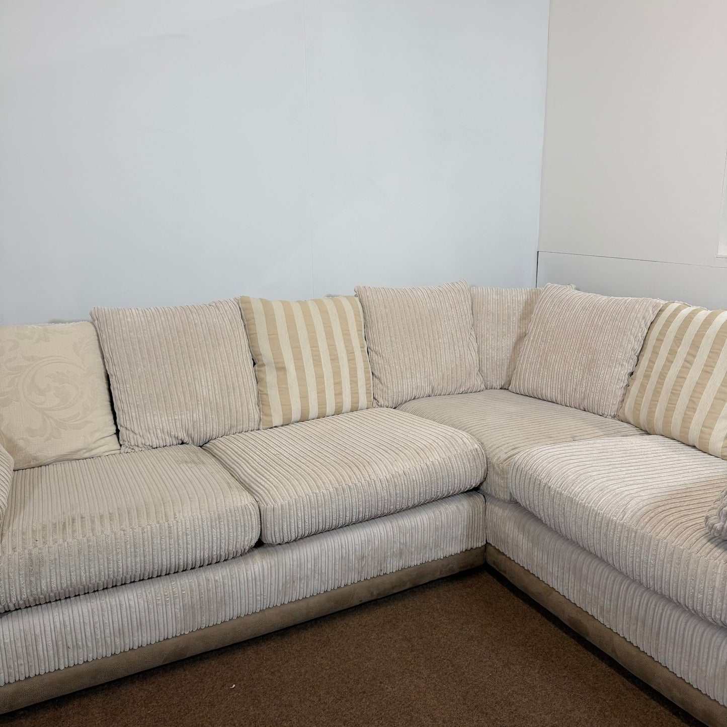 Cream Cordory Corner Sofa