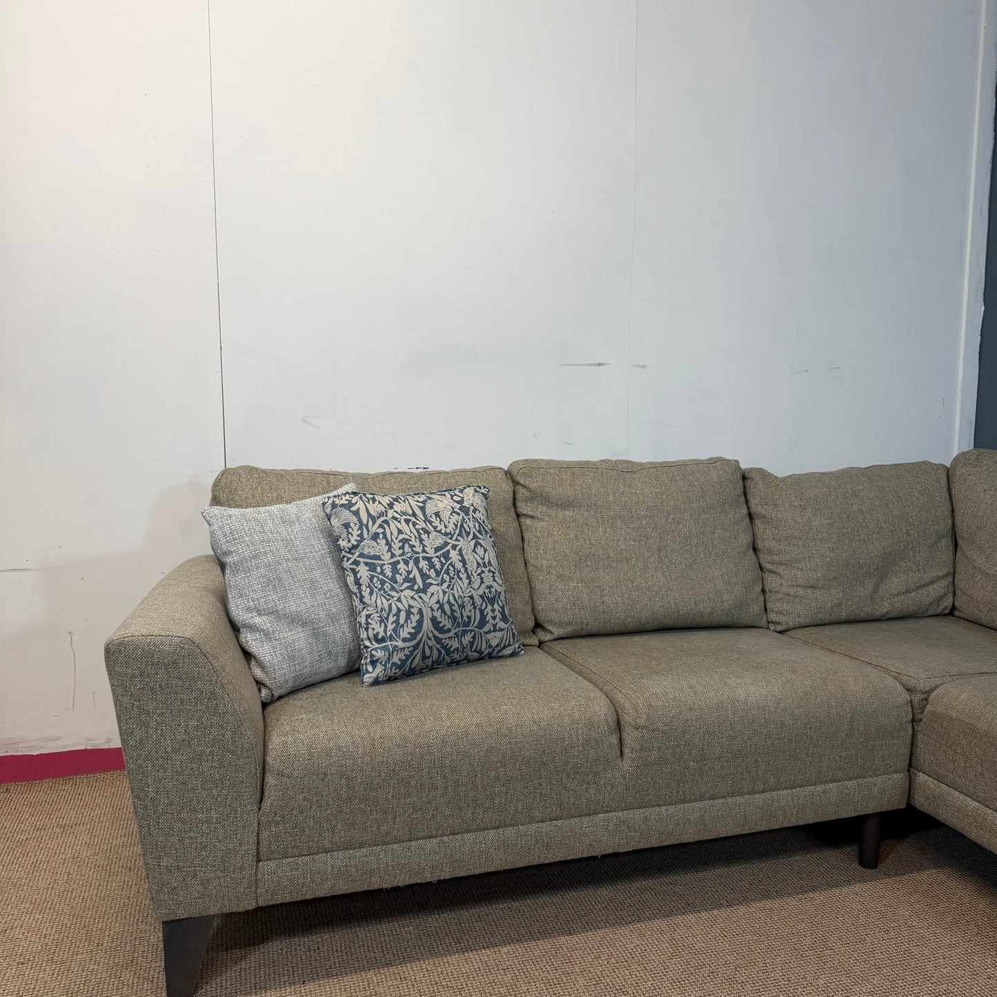 Double Stitch Grey & Yellow Corner Sofa