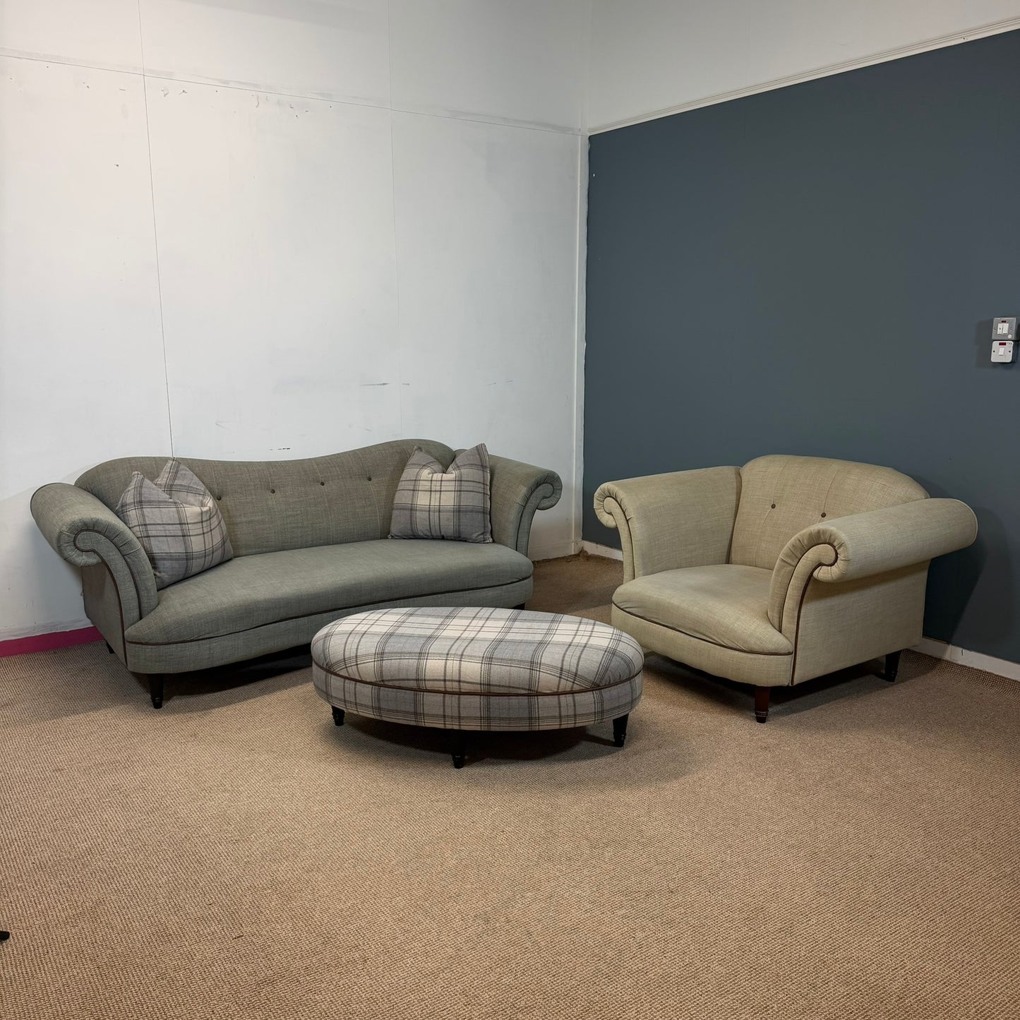 DFS Heritage Three & Armchair with Footstool set
