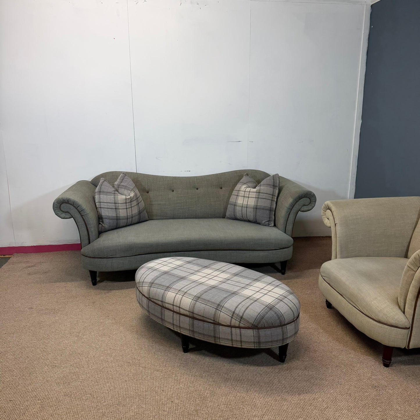 DFS Heritage Three & Armchair with Footstool set