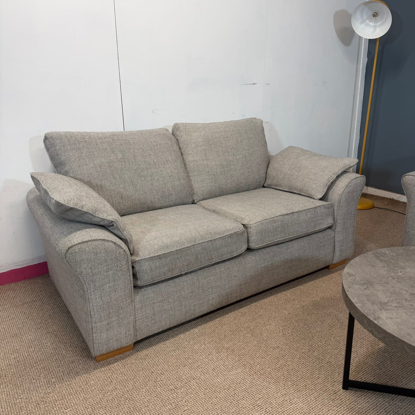 NEXT X2 Two Seater grey Fabric Sofa Set