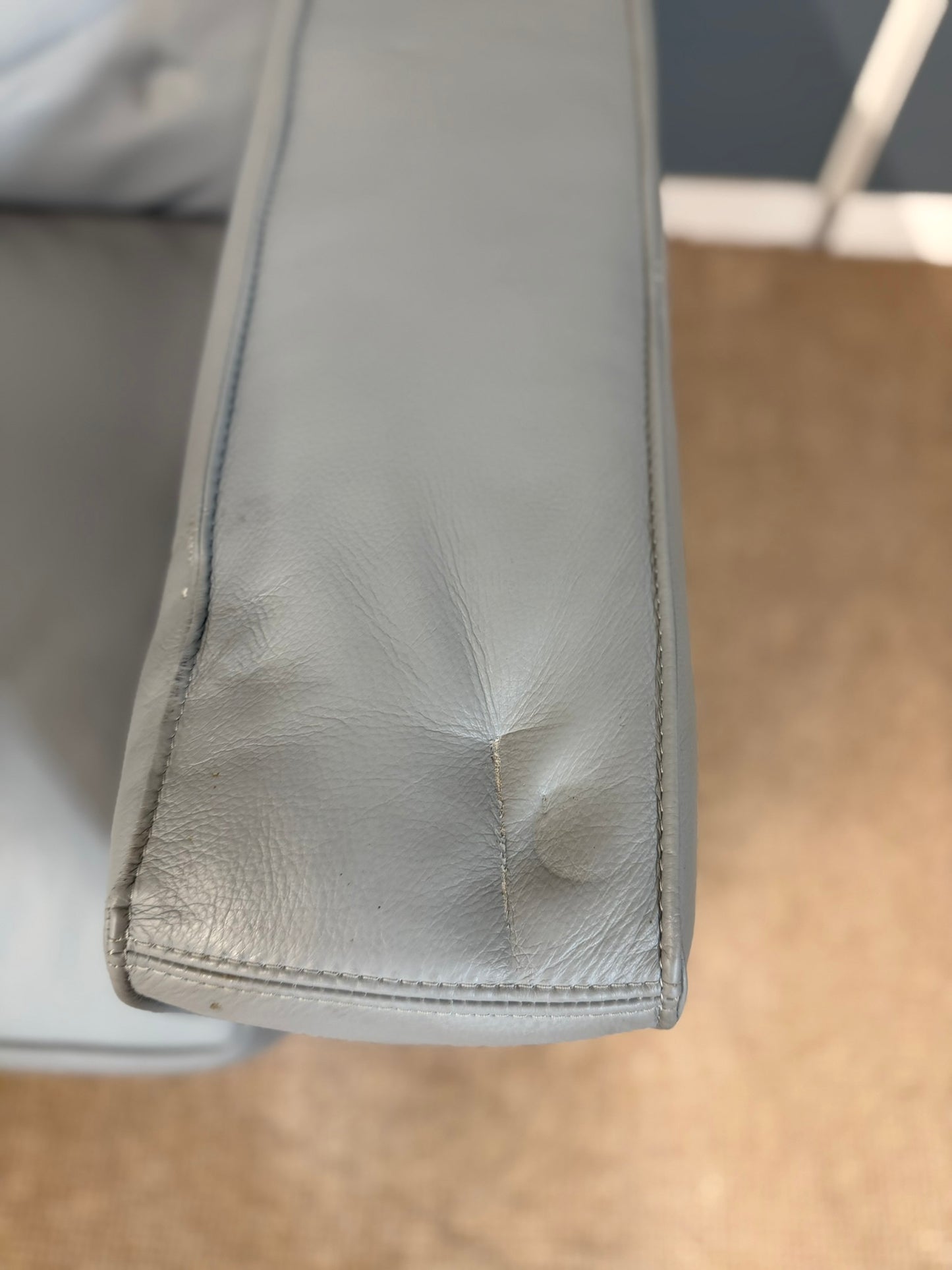 Grey Faux Leather Corner Sofa