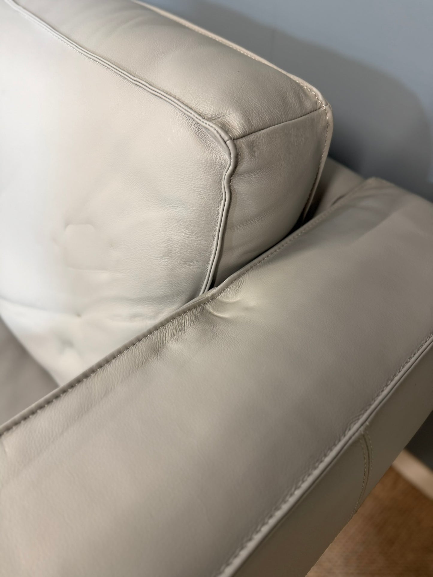 Grey Faux Leather Corner Sofa