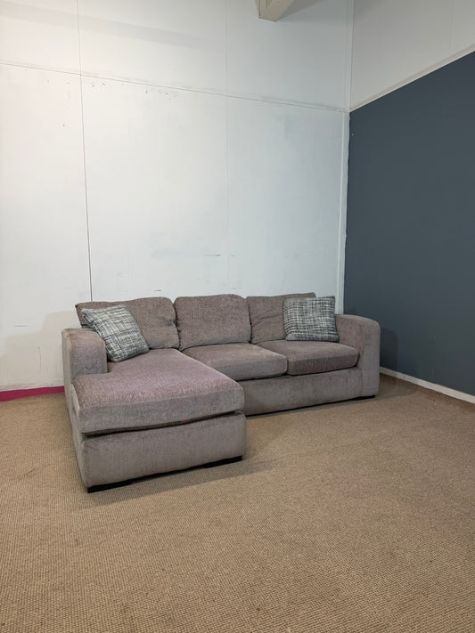 Small Taupe Fabric Corner Sofa