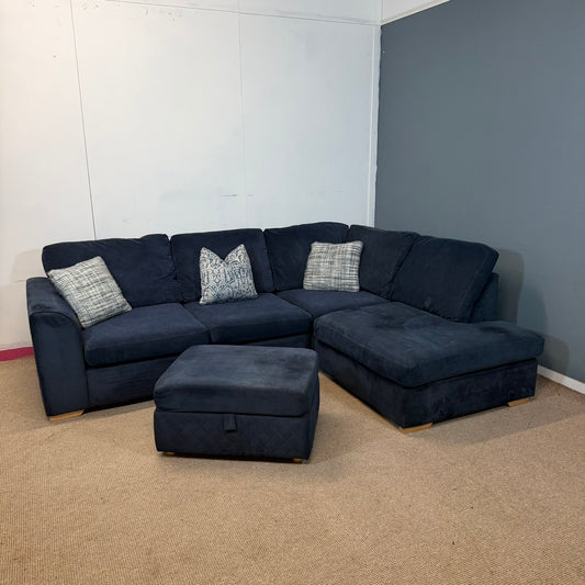 dfs Navy Corner Orka & Footstool