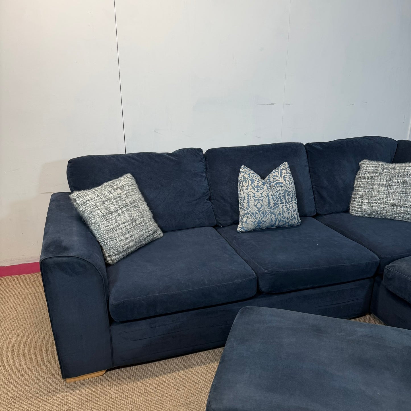 dfs Navy Corner Orka & Footstool