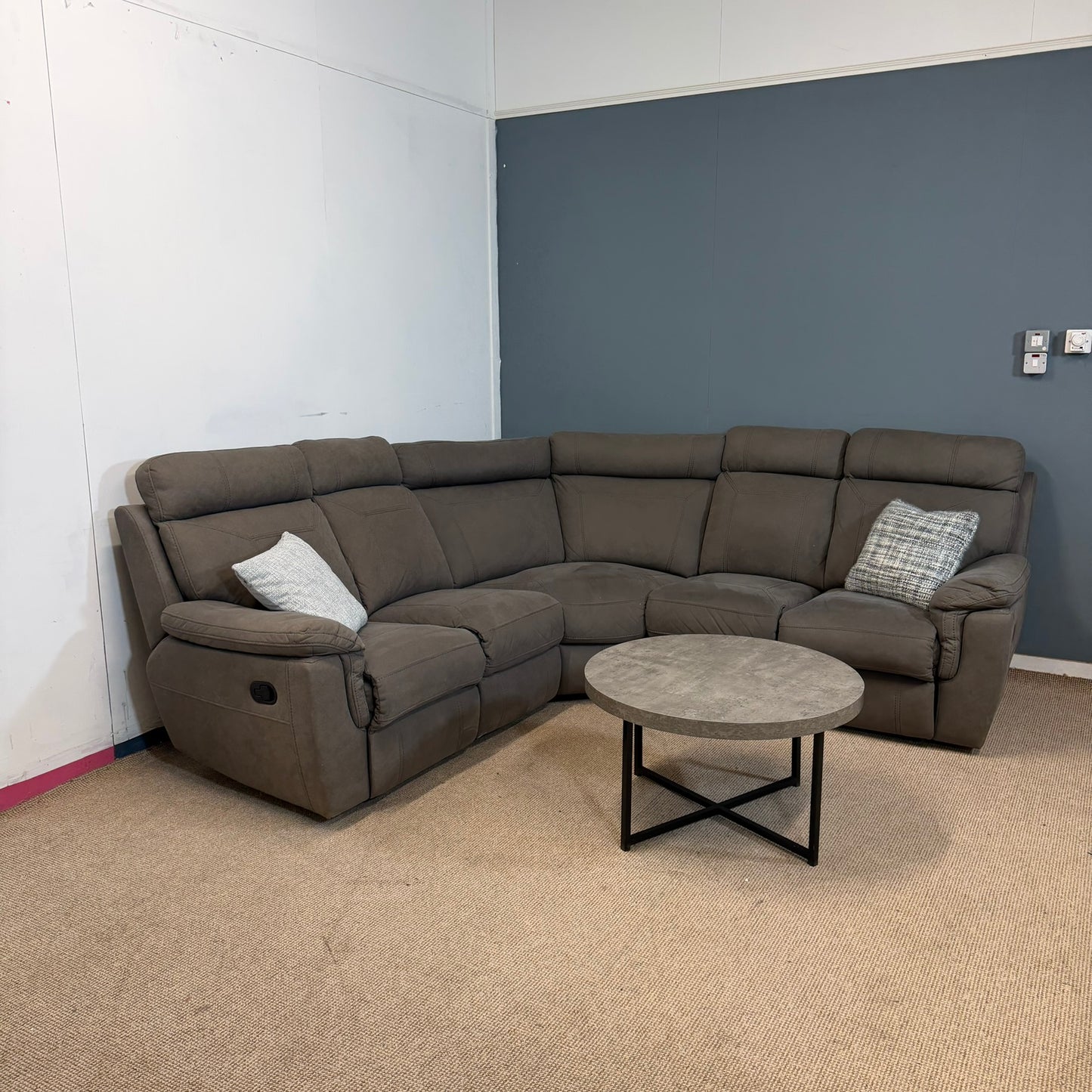 Large Grey Corner Recliner