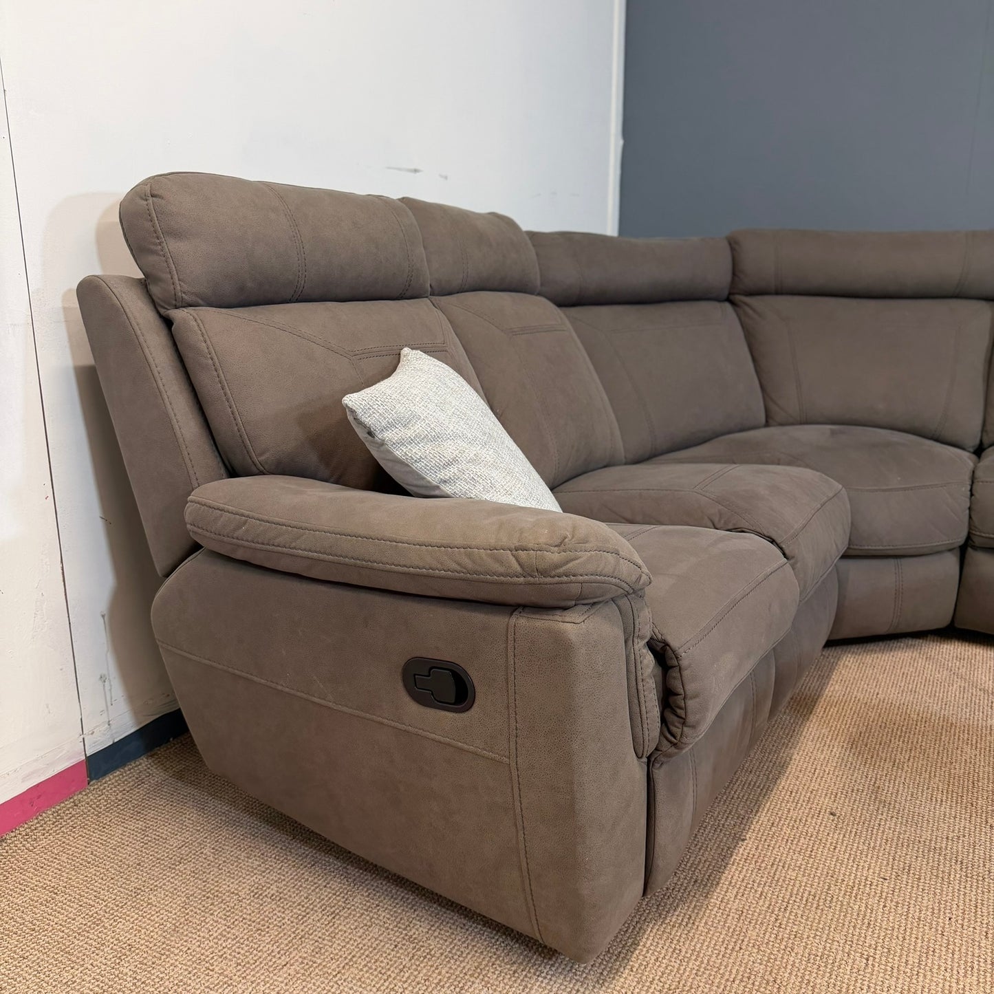 Large Grey Corner Recliner