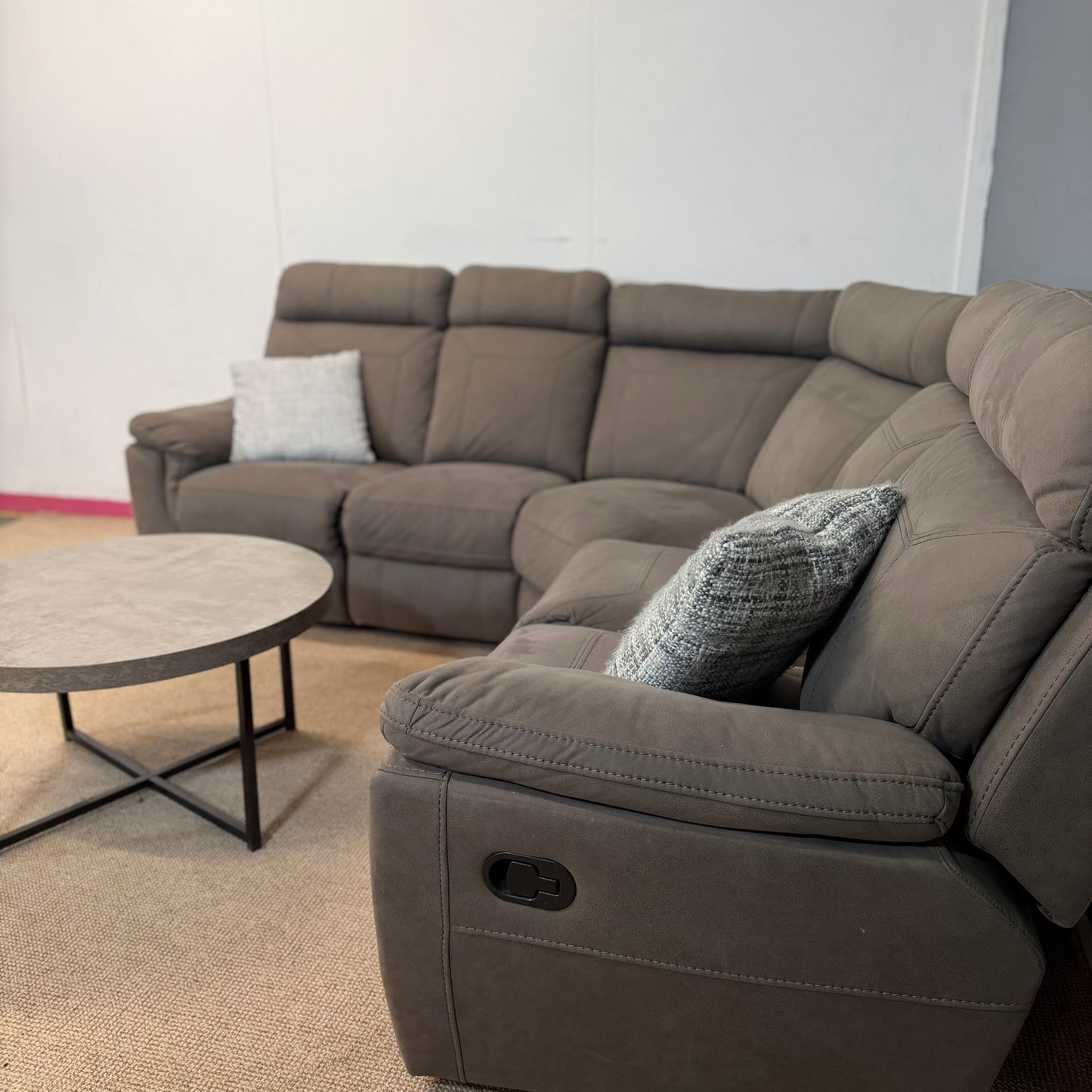 Large Grey Corner Recliner