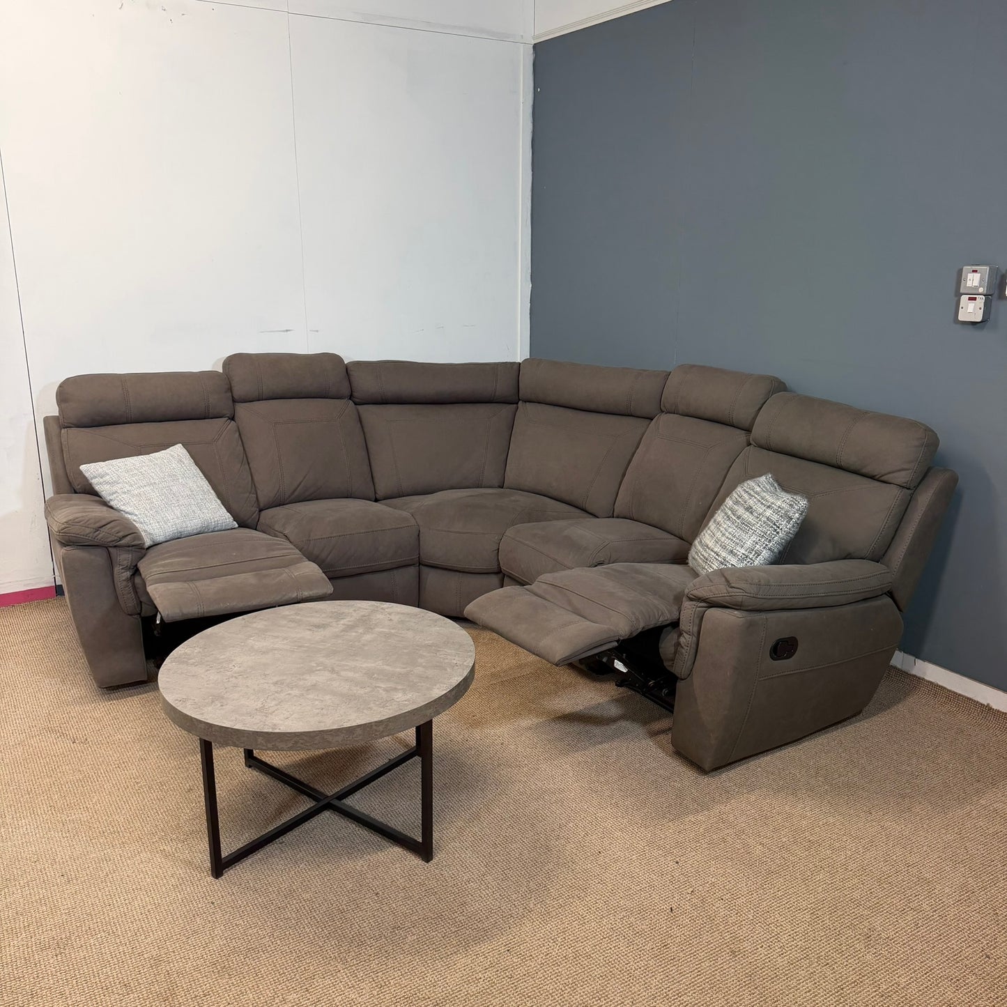 Large Grey Corner Recliner