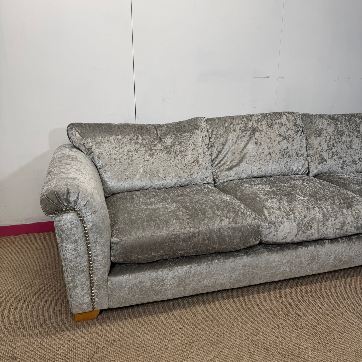 Large Crushed Velvet Lounger Sofa