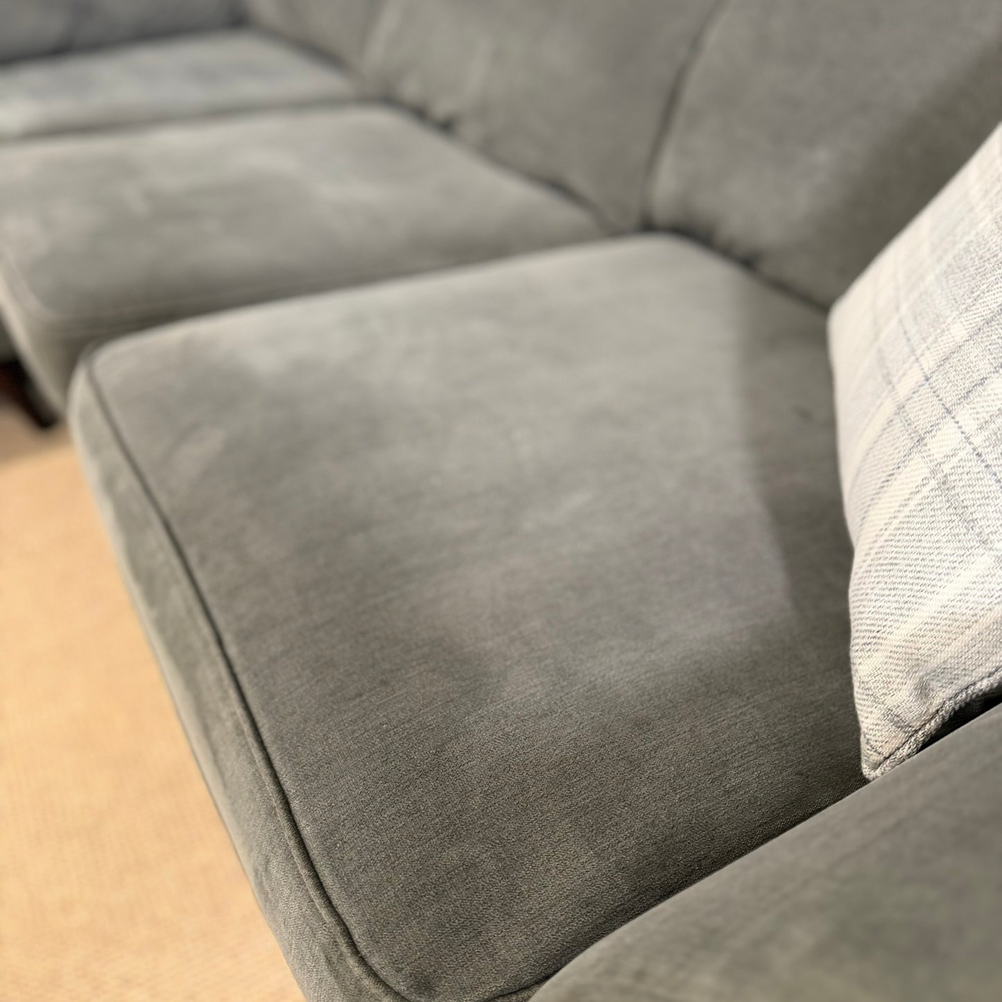 Large dfs Grey Fabric Corner Sofa