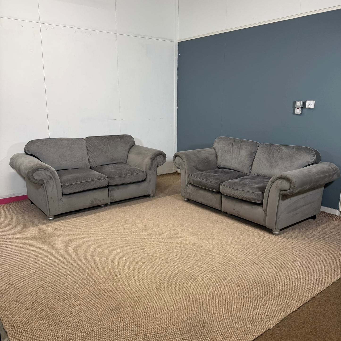 X2 Soft Grey Two-Seater Sofa Set