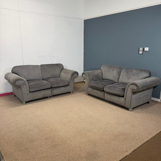 X2 Soft Grey Two-Seater Sofa Set