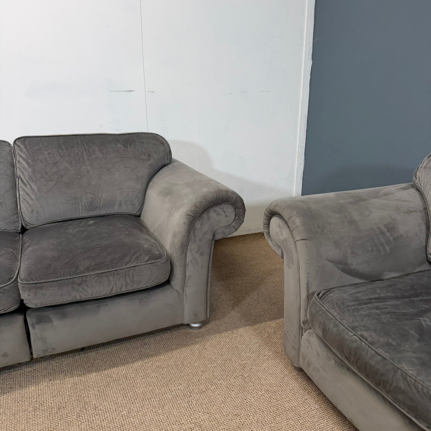 X2 Soft Grey Two-Seater Sofa Set