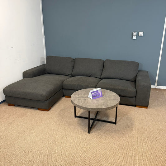 Dark Grey Fabric Corner Sofa