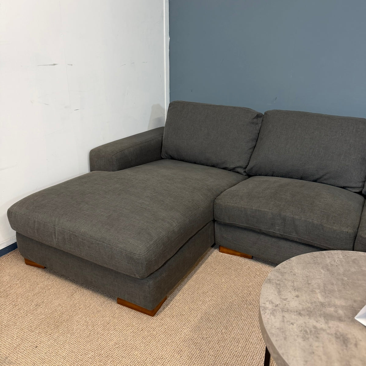 Dark Grey Fabric Corner Sofa