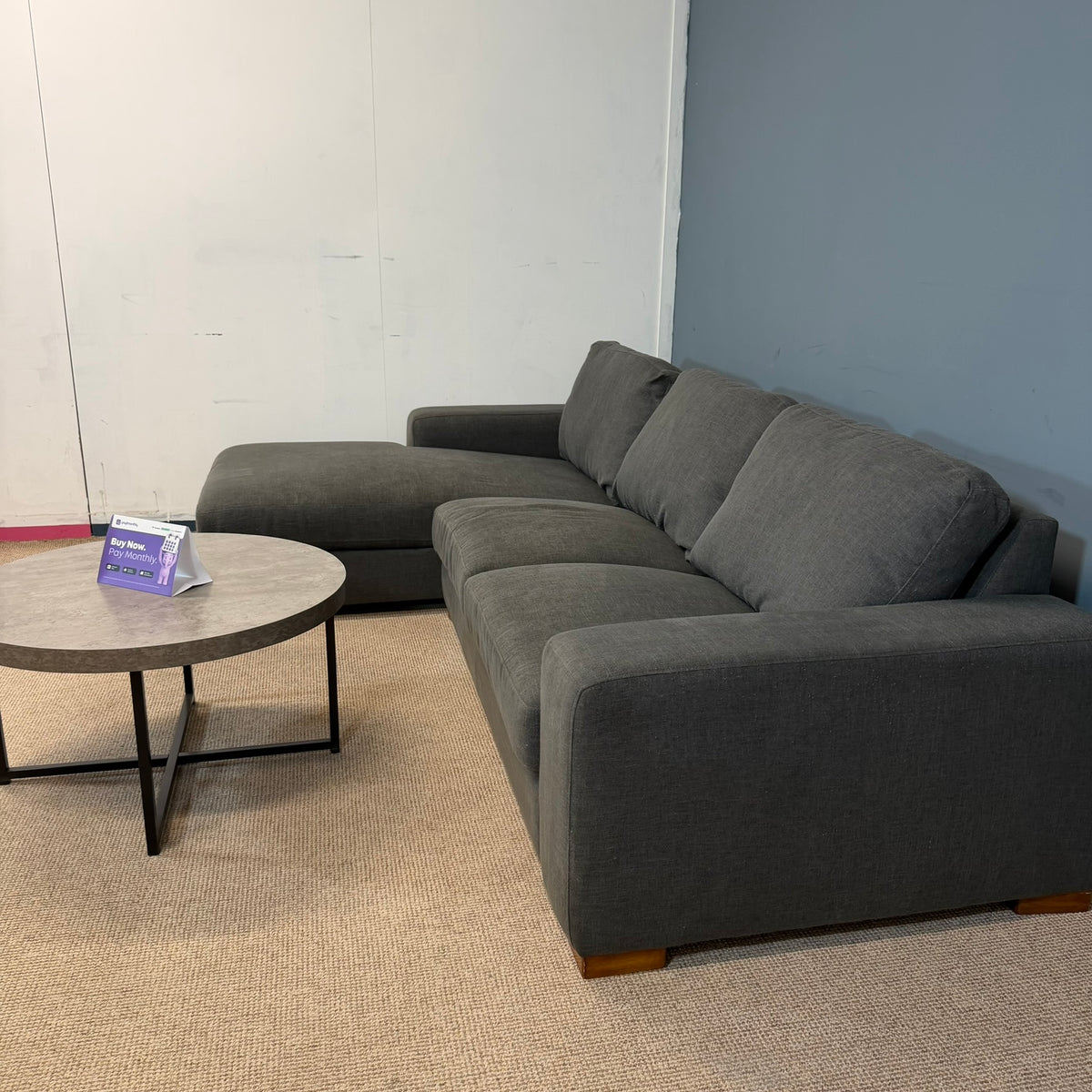 Dark Grey Fabric Corner Sofa