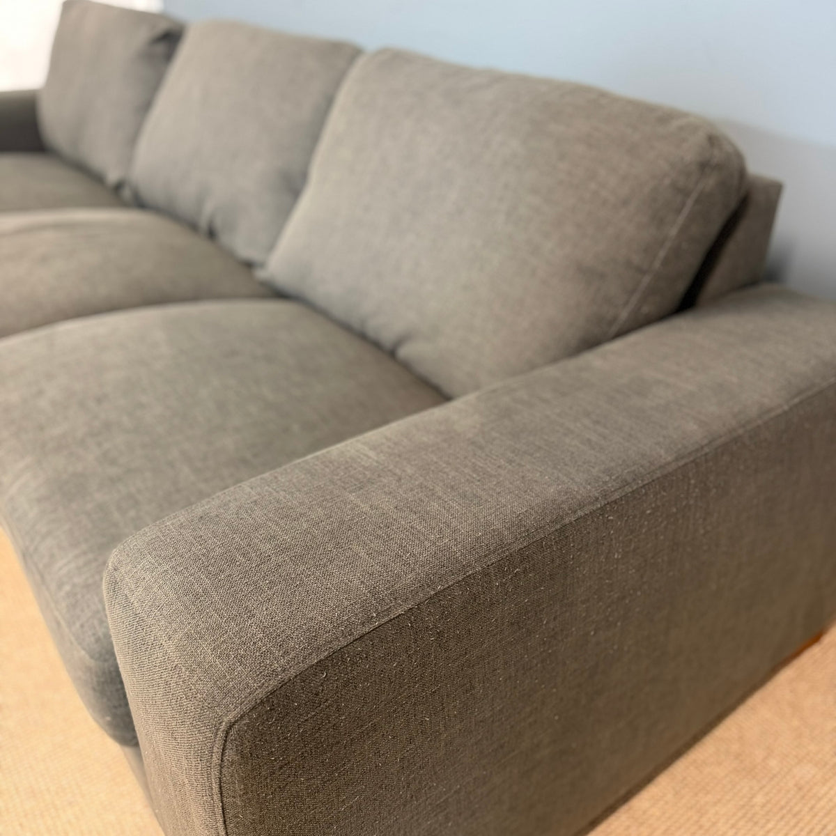Dark Grey Fabric Corner Sofa