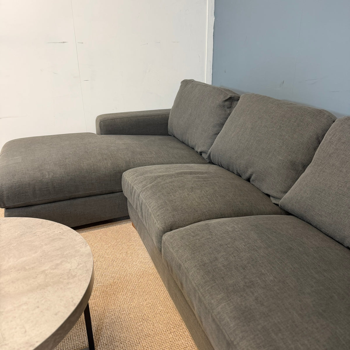 Dark Grey Fabric Corner Sofa