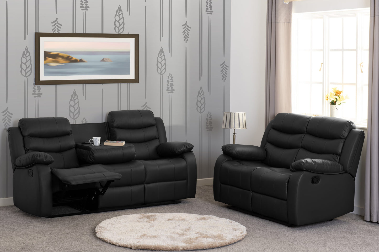 Roma Manual Recliner Three & Two Sofa Set
