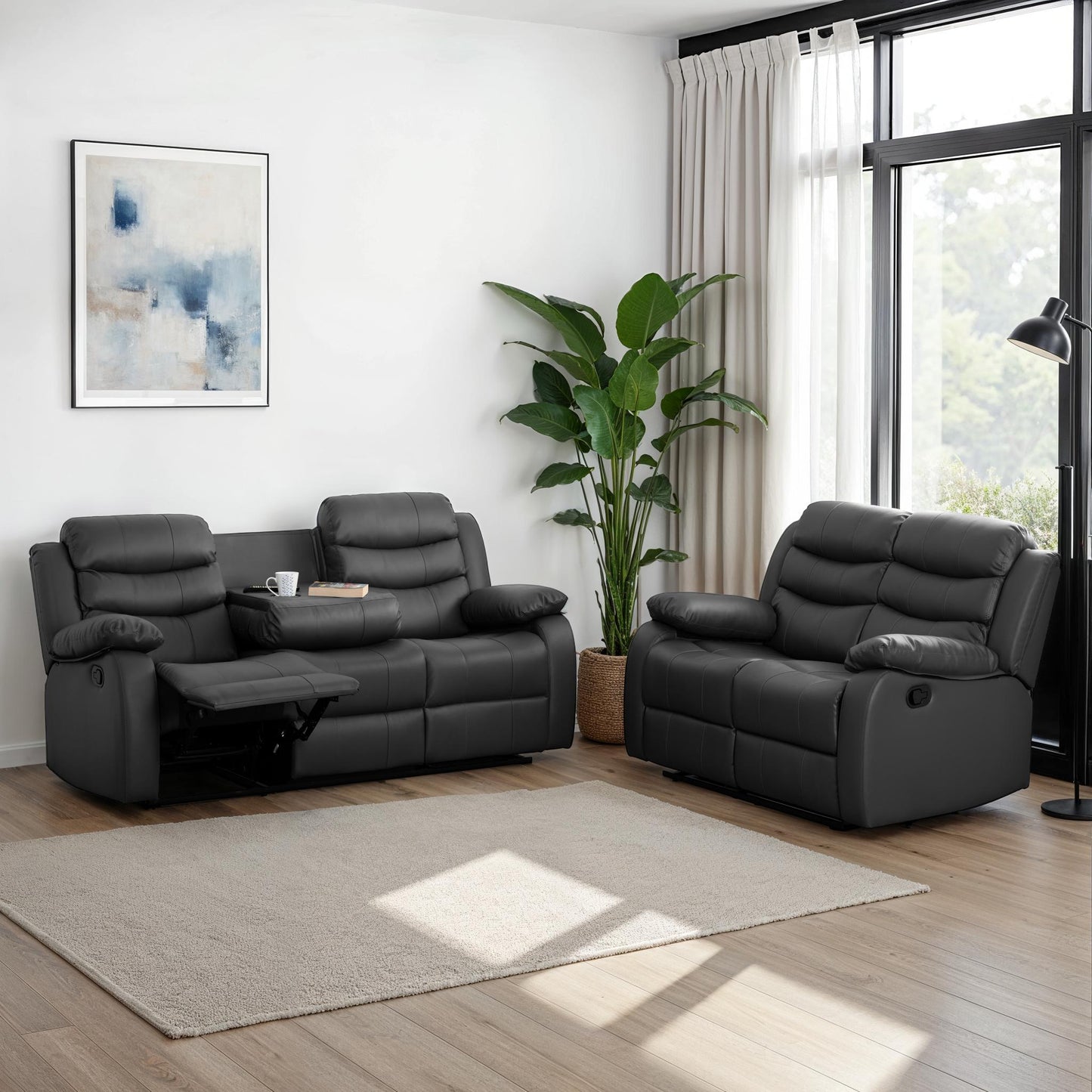 Roma Manual Recliner Three & Two Sofa Set